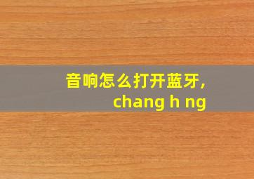 音响怎么打开蓝牙,chang h ng